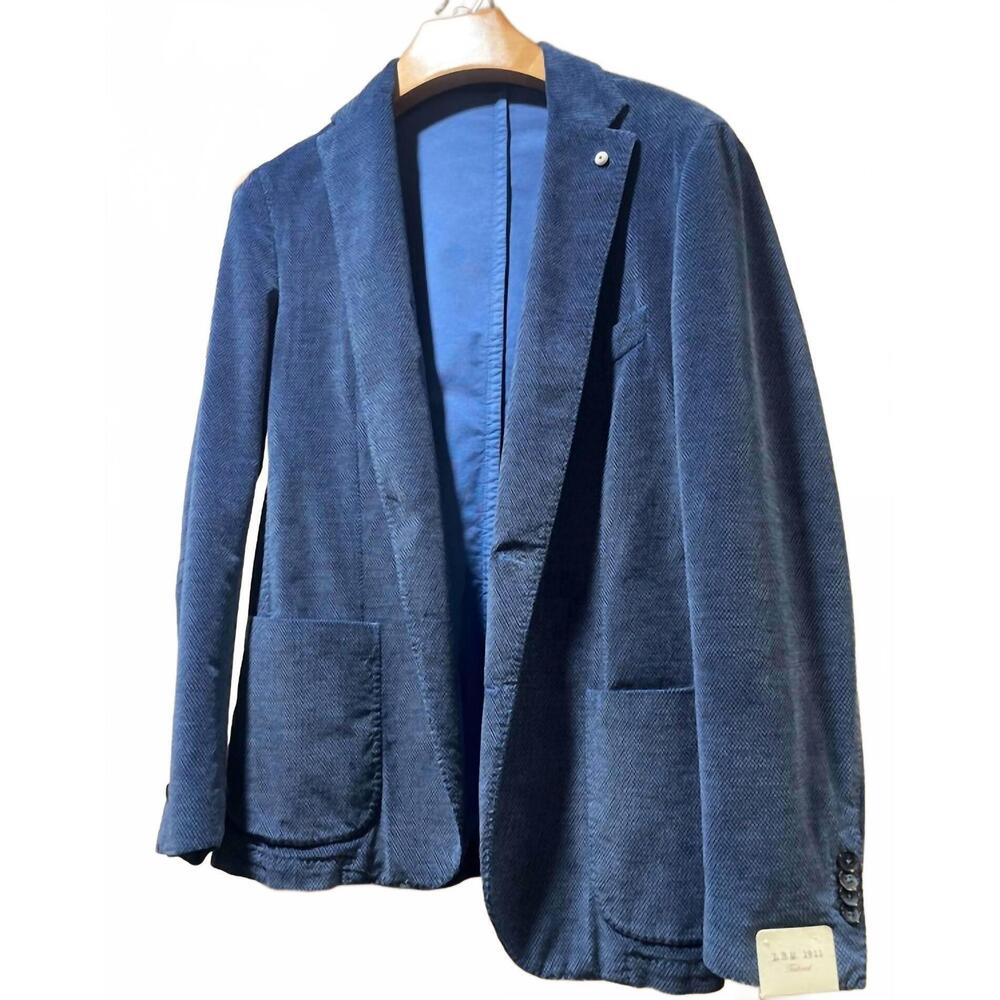 NEW L.B.M. 1911 men's cotton blazer in blue